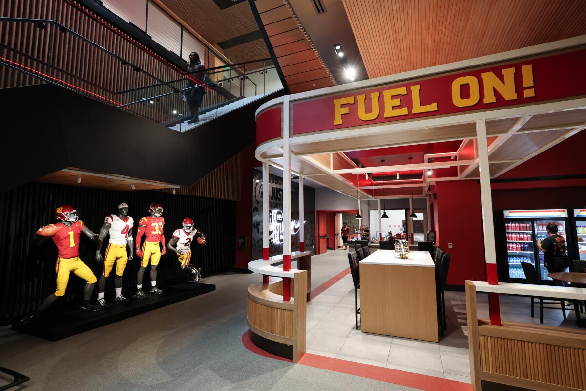 The cafeteria at the Bloom Football Performance Center.