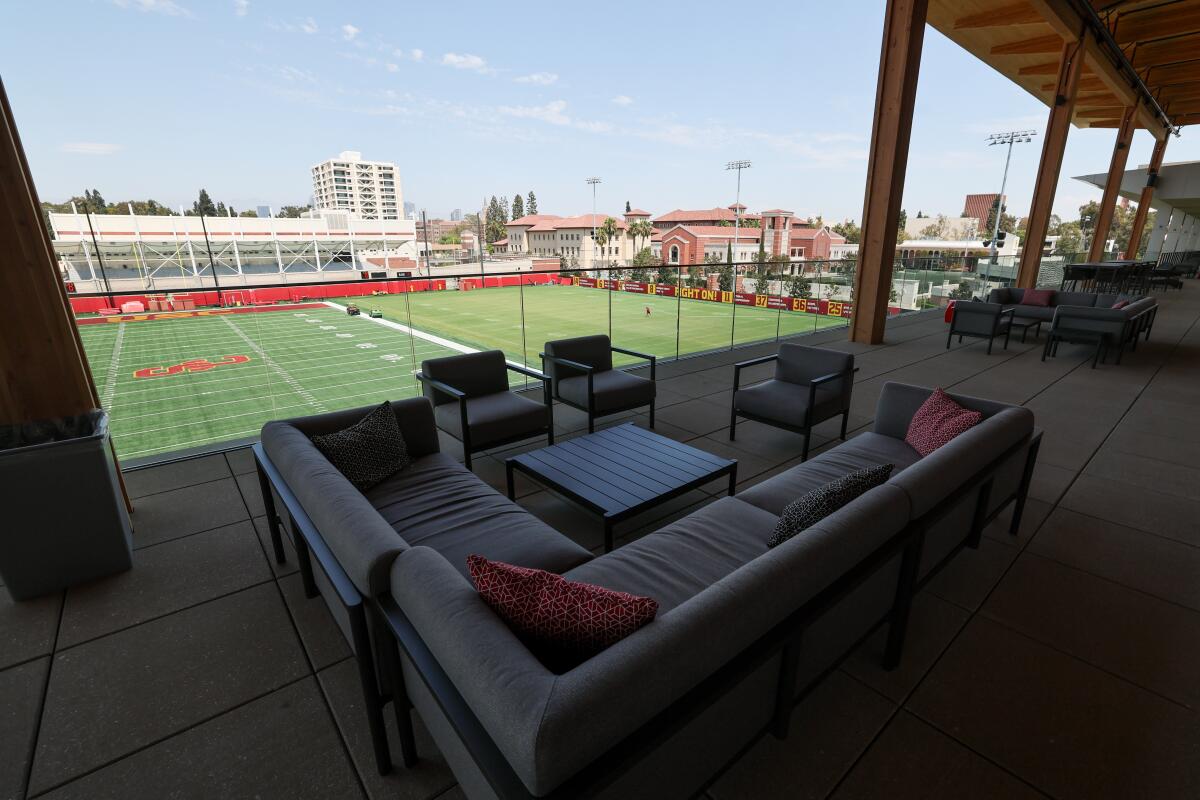 The rooftop deck, an event-ready space at Bloom Football Performance Center.