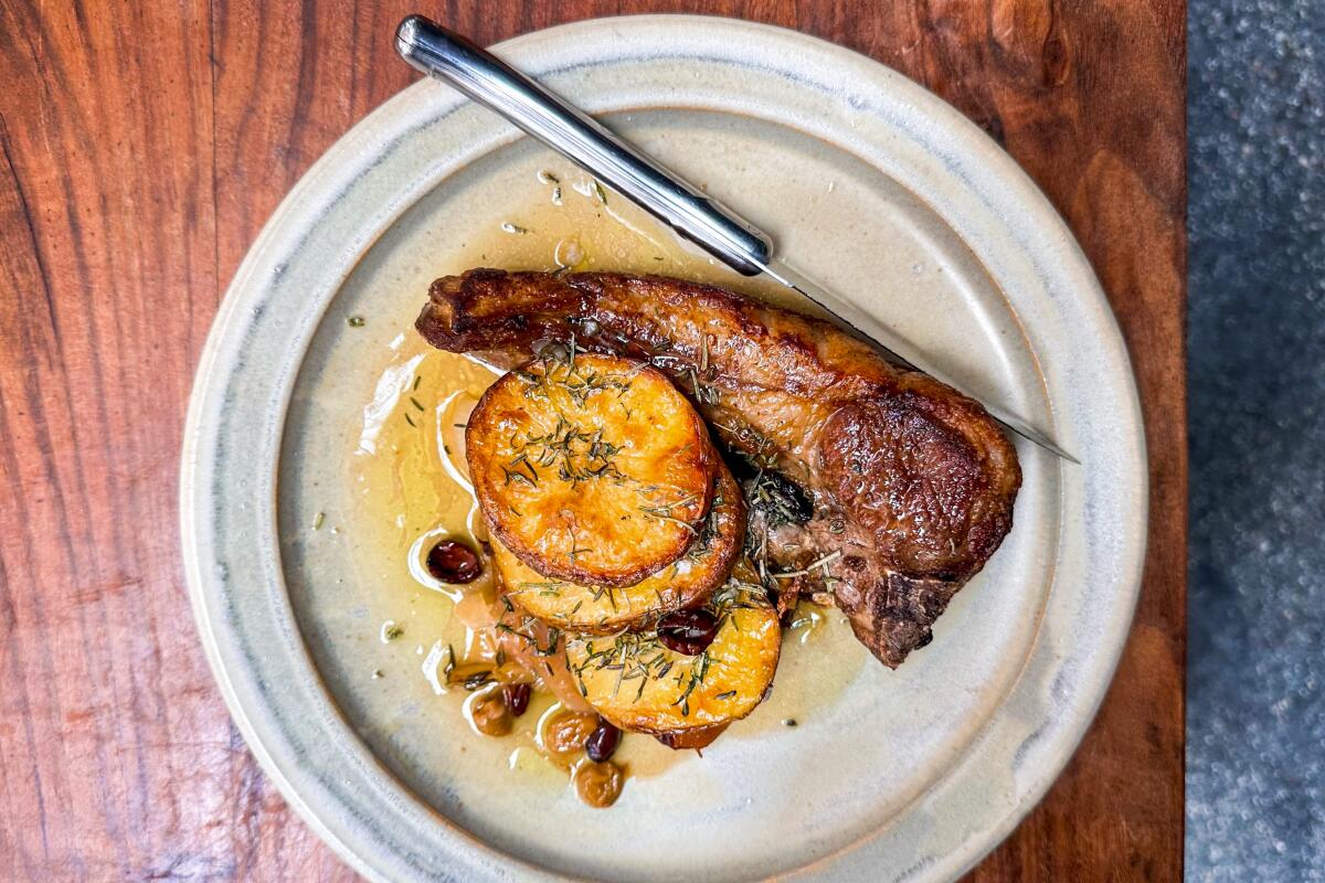 Lamb saddle chop at Lulu restaurant