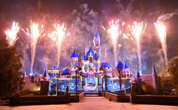 Sleeping Beauty Castle is lit up during "Wondrous Journeys" Nighttime Spectacular at Disneyland in Anaheim, CA, on Wednesday, May 14, 2025. (Photo by Jeff Gritchen, Orange County Register/SCNG)