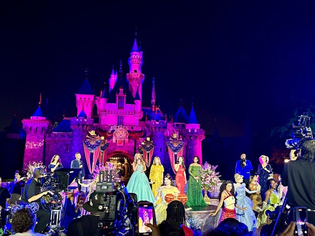 The finale of Disney's World Princess Week concert in front of Sleeping Beauty Castle at Disneyland. (Brady MacDonald/SCNG/Orange County Register)