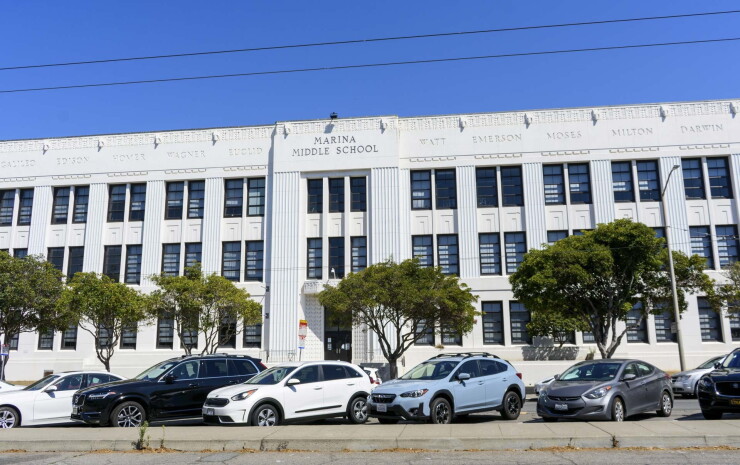 Exterior of Marina Middle School in San Francisco