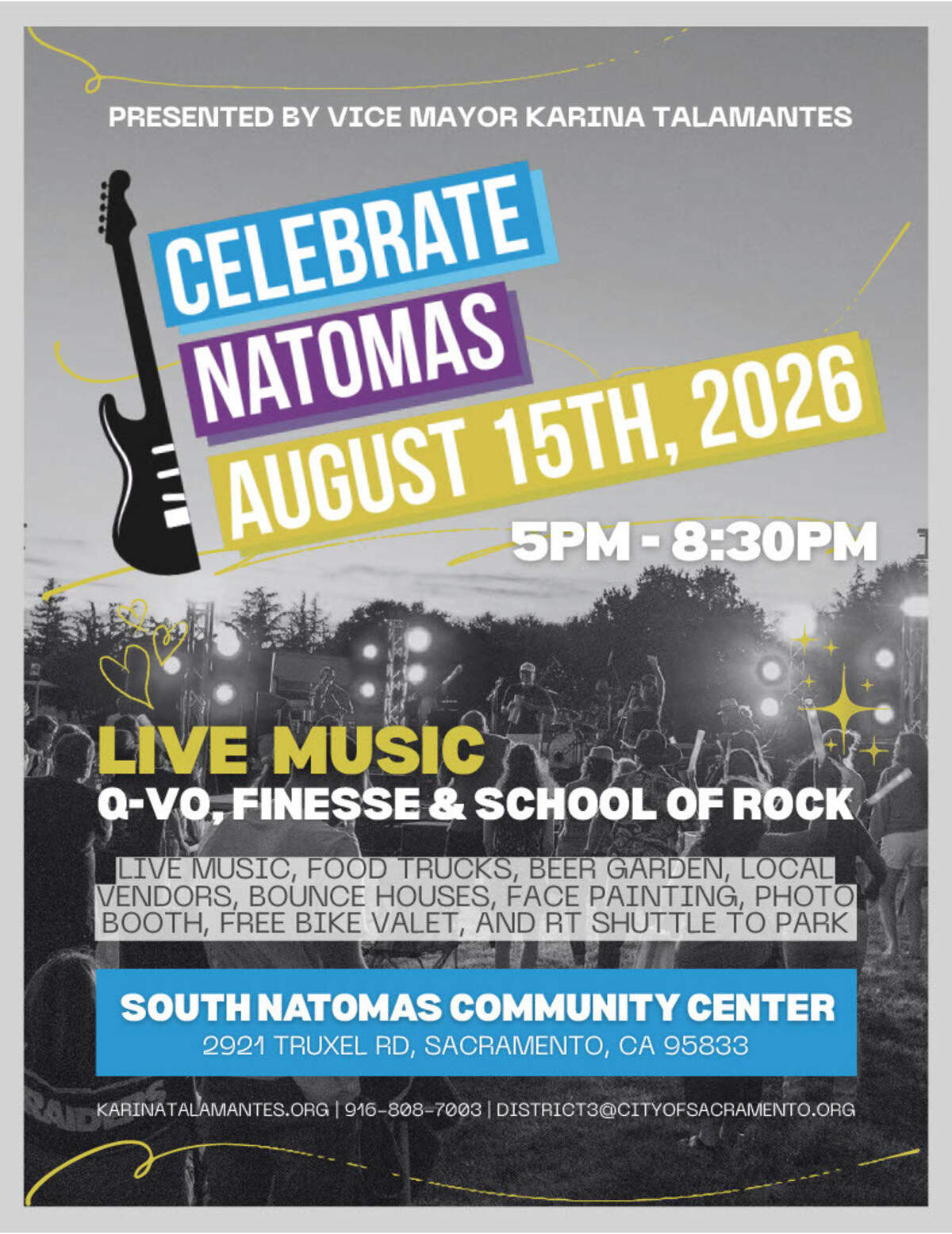 The 16th annual Celebrate Natomas festival is slated for Saturday, Aug. 15, 2026. Live music, family-friendly activities and more will help celebrate the northern Sacramento community.