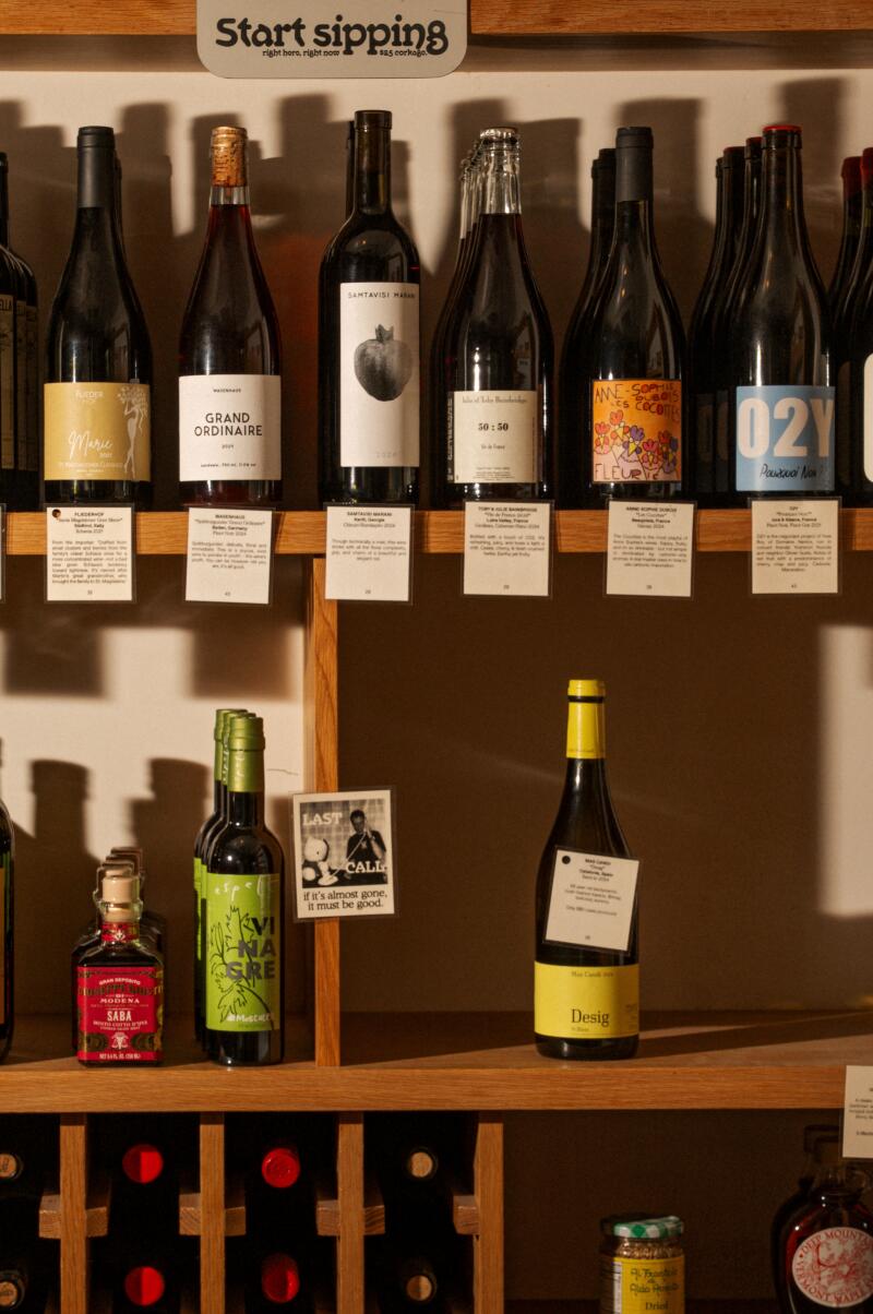 Wines at Sqirl's marketplace.