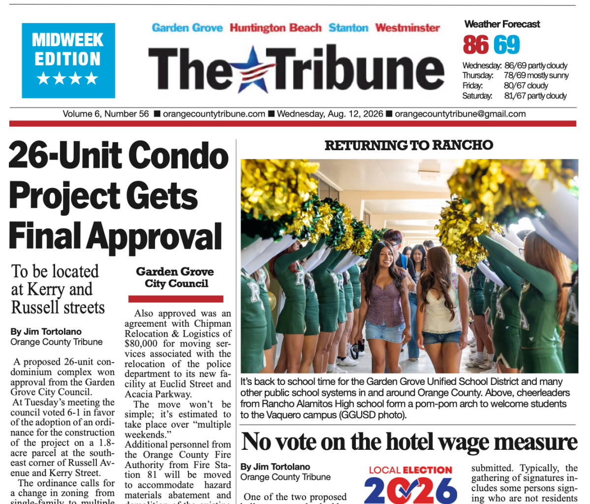 E-newspaper for Aug. 12, 2025 – ORANGE COUNTY TRIBUNE