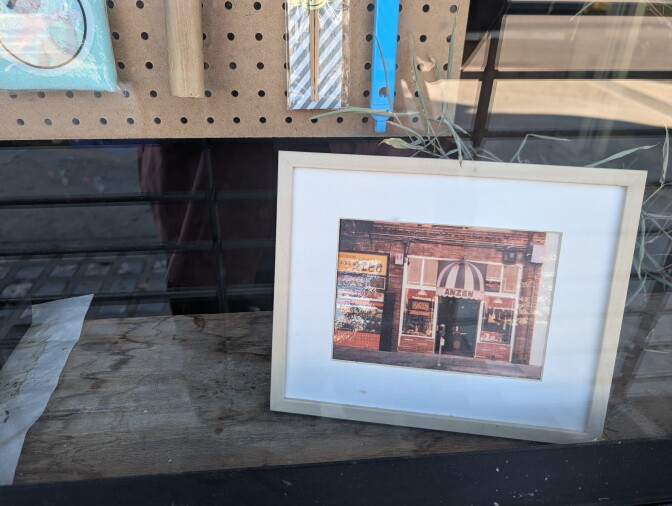 A close-up of a photo of a store named Anzen.