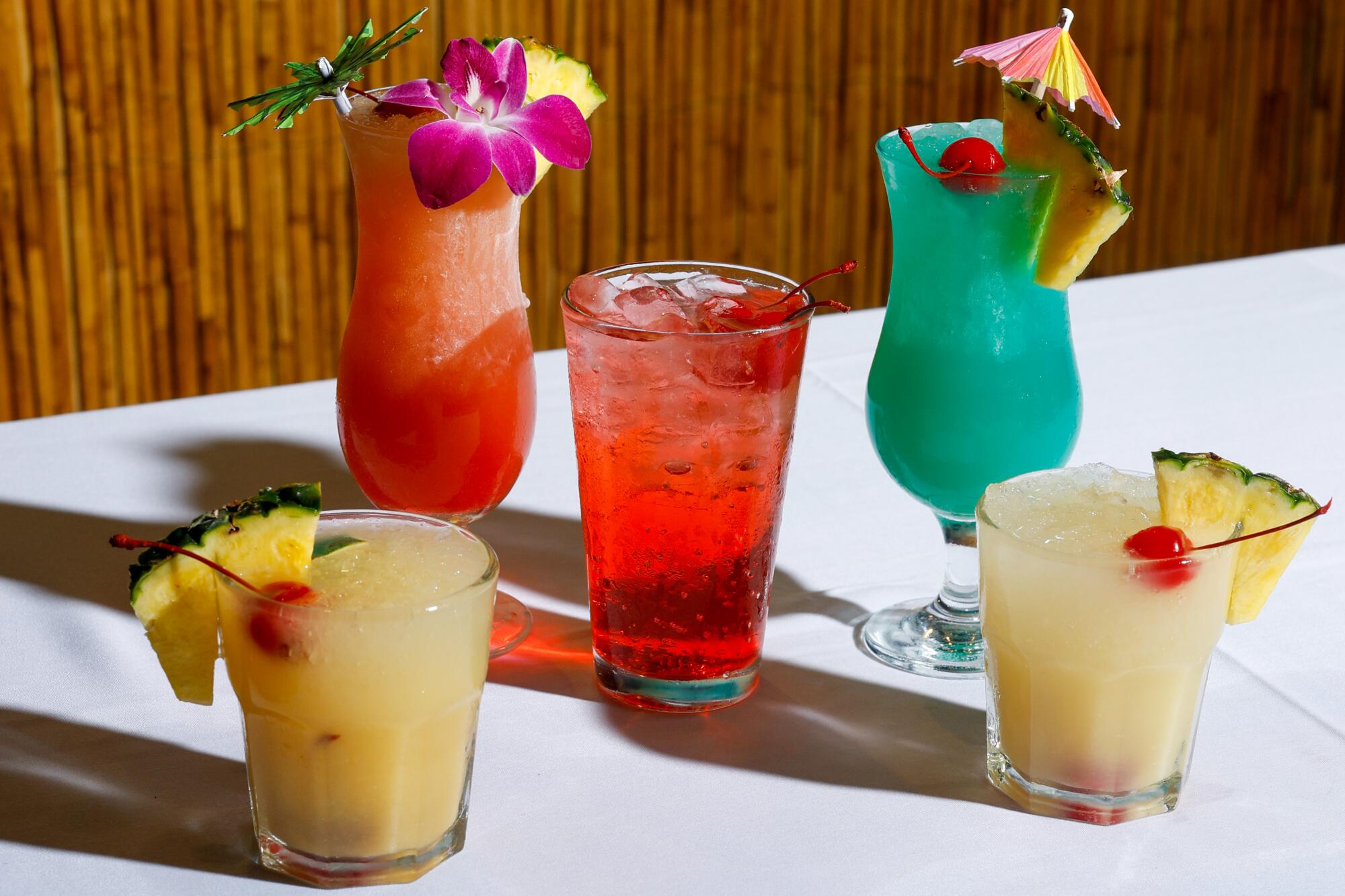Tropical cocktails at Damon's Tiki Steak House in Glendale.