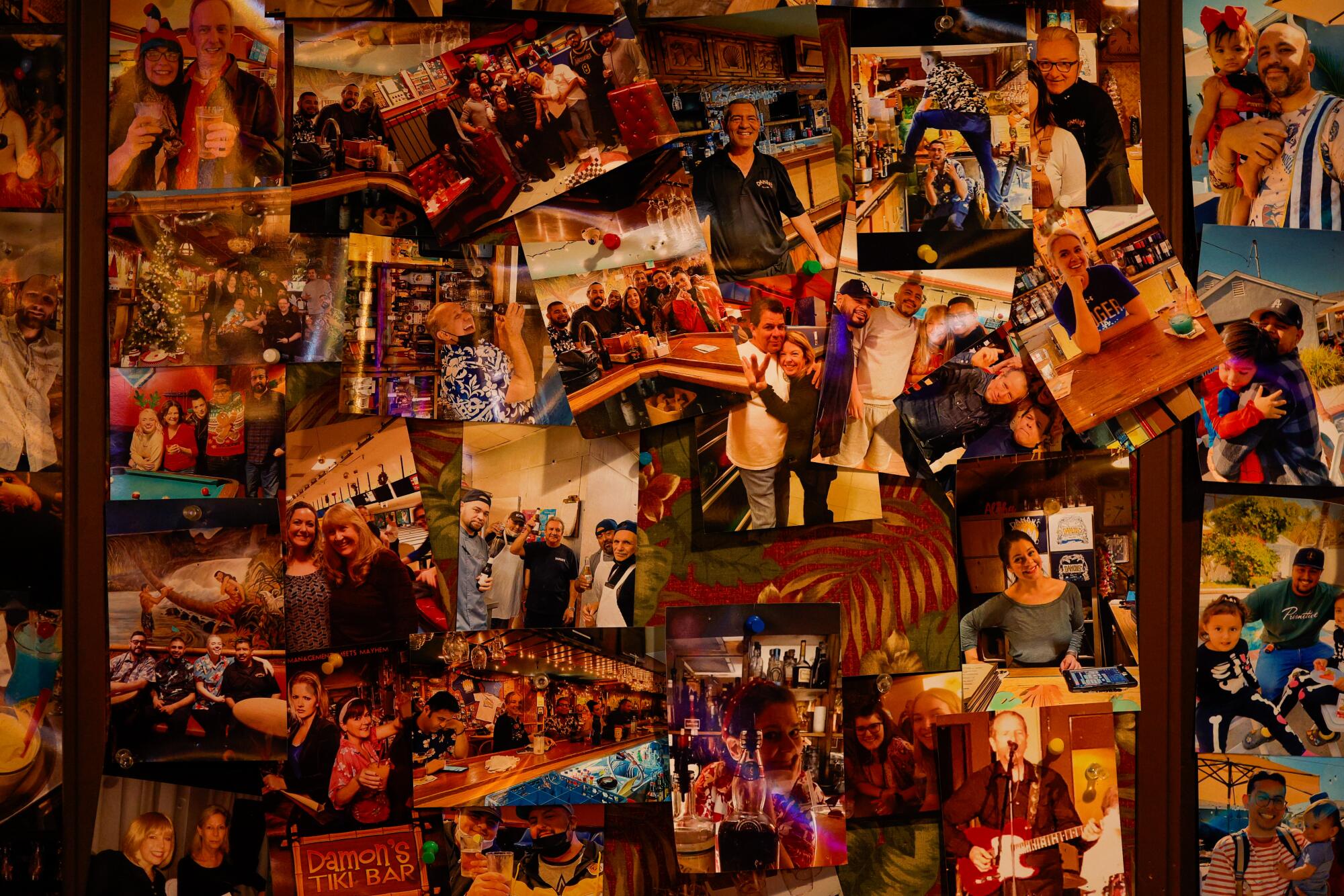 Photographs of staff and patrons of Damon's Tiki Steak House in Glendale.