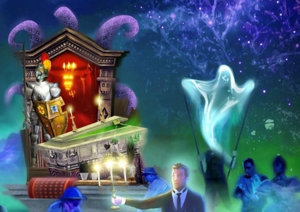 Concept art for the new Madame Leota's Swinging Wake street party coming to Oogie Boogie Bash at Disney California Adventure. (Courtesy of Disneyland)