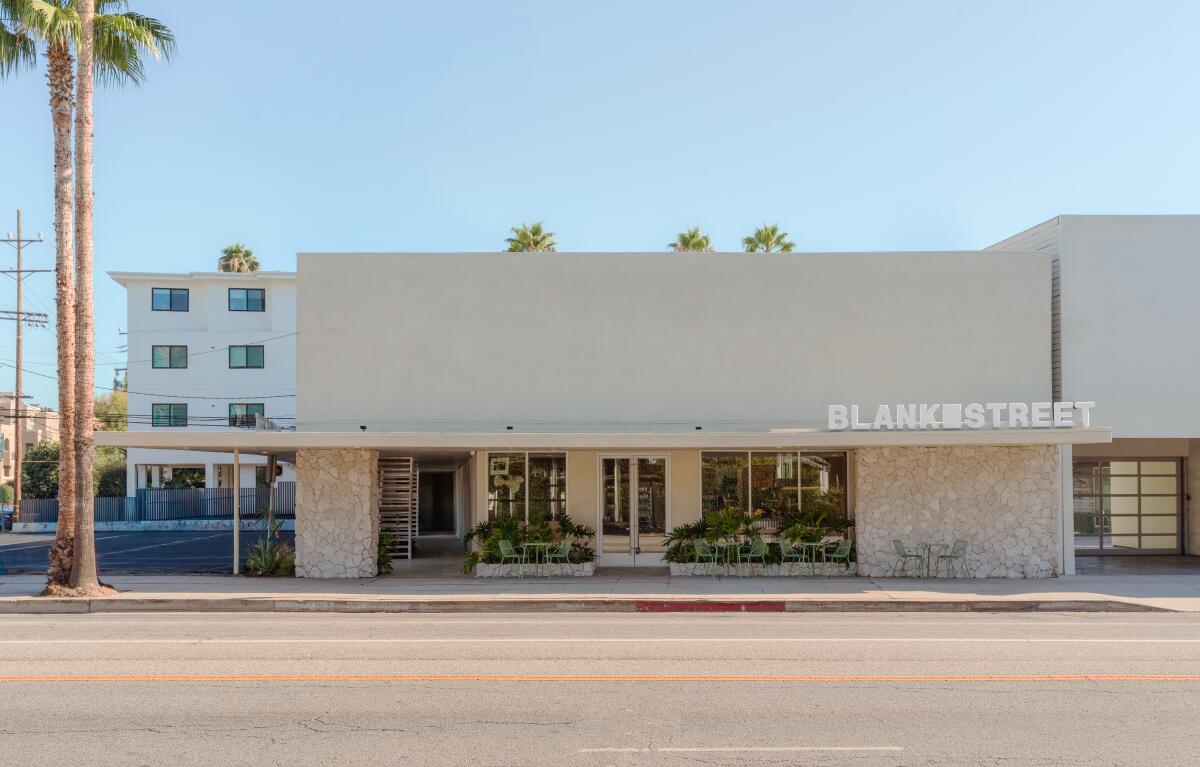 The exterior of Blank Street's new Studio City location.