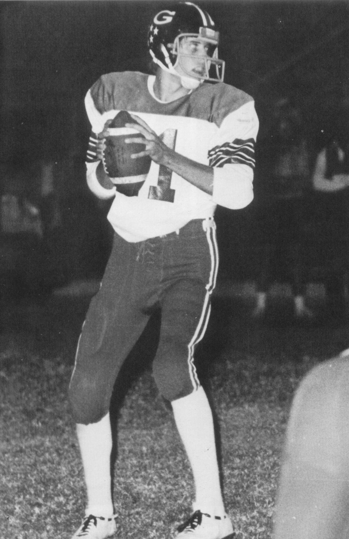 Former Granada Hills quarterback John Elway from the 1979 yearbook.