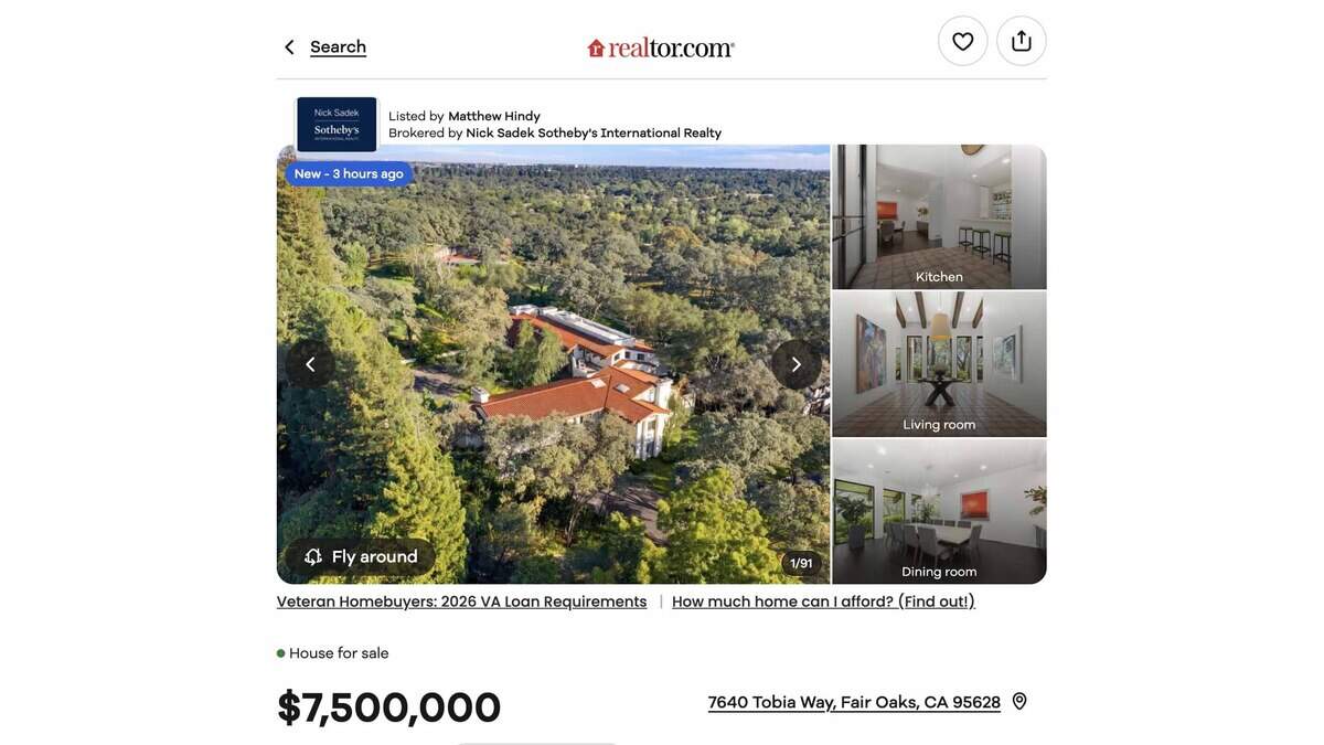 Newsom lists Fair Oaks estate near Sacramento for $7.5M