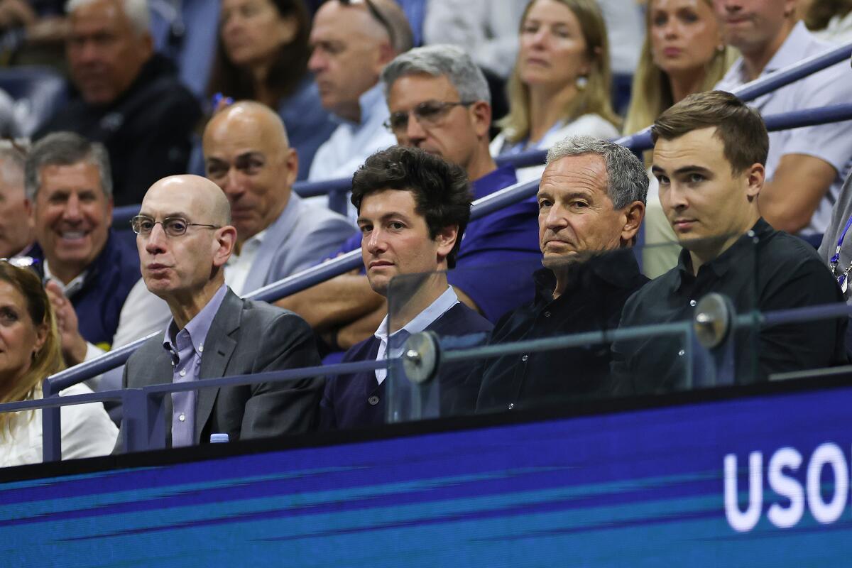 Commissioner of the NBA Adam Silver, Joshua Kushner and CEO of Disney Bob Iger attend the Men's Quarterfinal match
