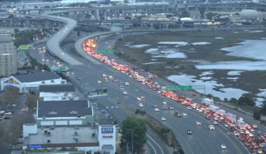 Fuel spill crash snarls traffic on westbound I-80 at MacArthur Maze in Oakland