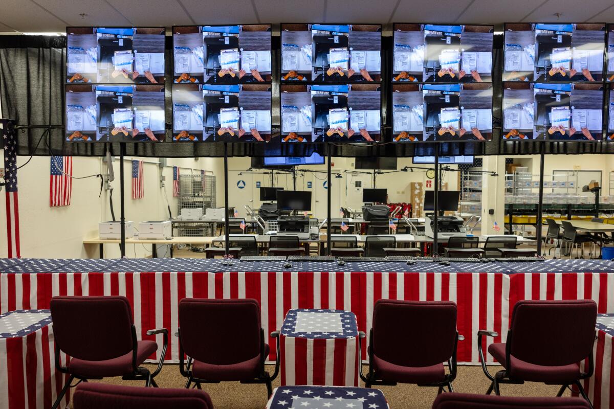 The new observation area at the Shasta County elections office