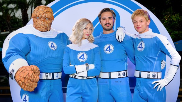 Fantastic Four meet-and-greet characters The Thing, The Invisible Woman, Mr. Fantastic and The Human Torch will make appearances in Tomorrowland at Disneyland starting on July 25. (Courtesy of Disneyland)