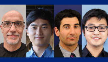 Headshots from left to right: Behcet Açıkmeşe, YoungJu Jo, Michael Sangid and Chenyang Zhong.
