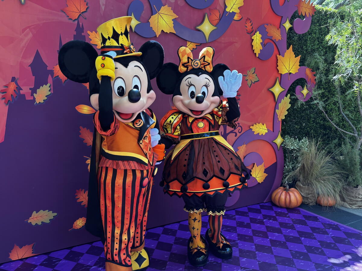 Mickey and Minnie debut new Halloween costume at opening day of “Halloween Time” Disneyland Resort in Anaheim on Aug. 21.