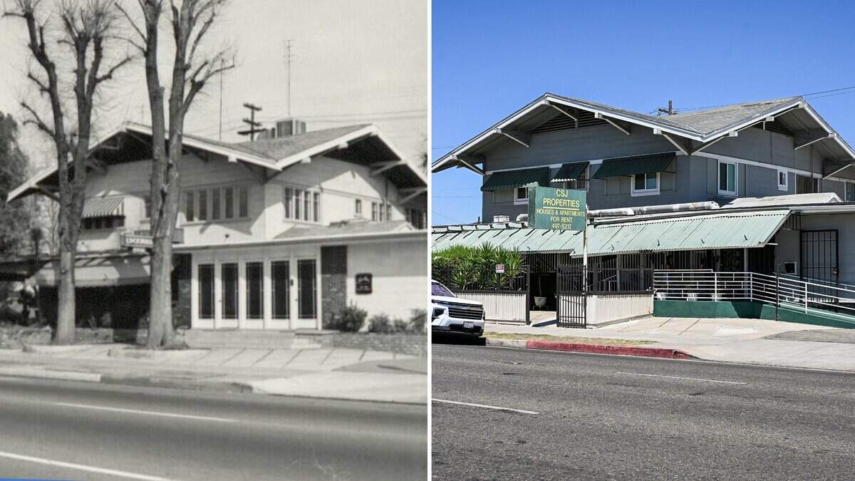 An archive photo shows Estrada's Spanish Kitchen which used to be at this location on North Blackstone Avenue at Grant Avenue near downtown Fresno. The building is now Saiz Construction & Development, which buys and manages/rents houses and does construction. Estrada's was there from 1928 to 1997. It was hugely popular.