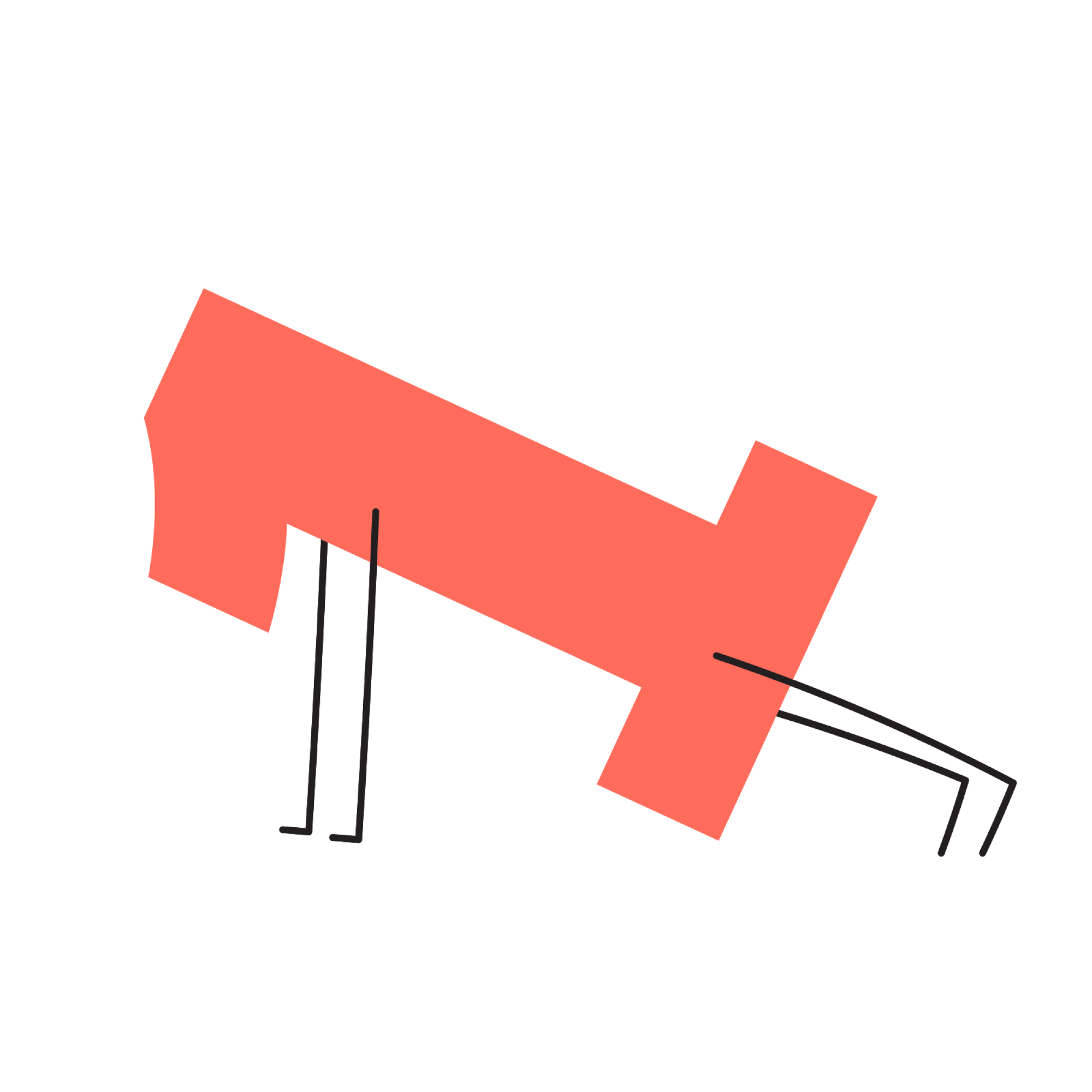 illustration of the number one doing a plank