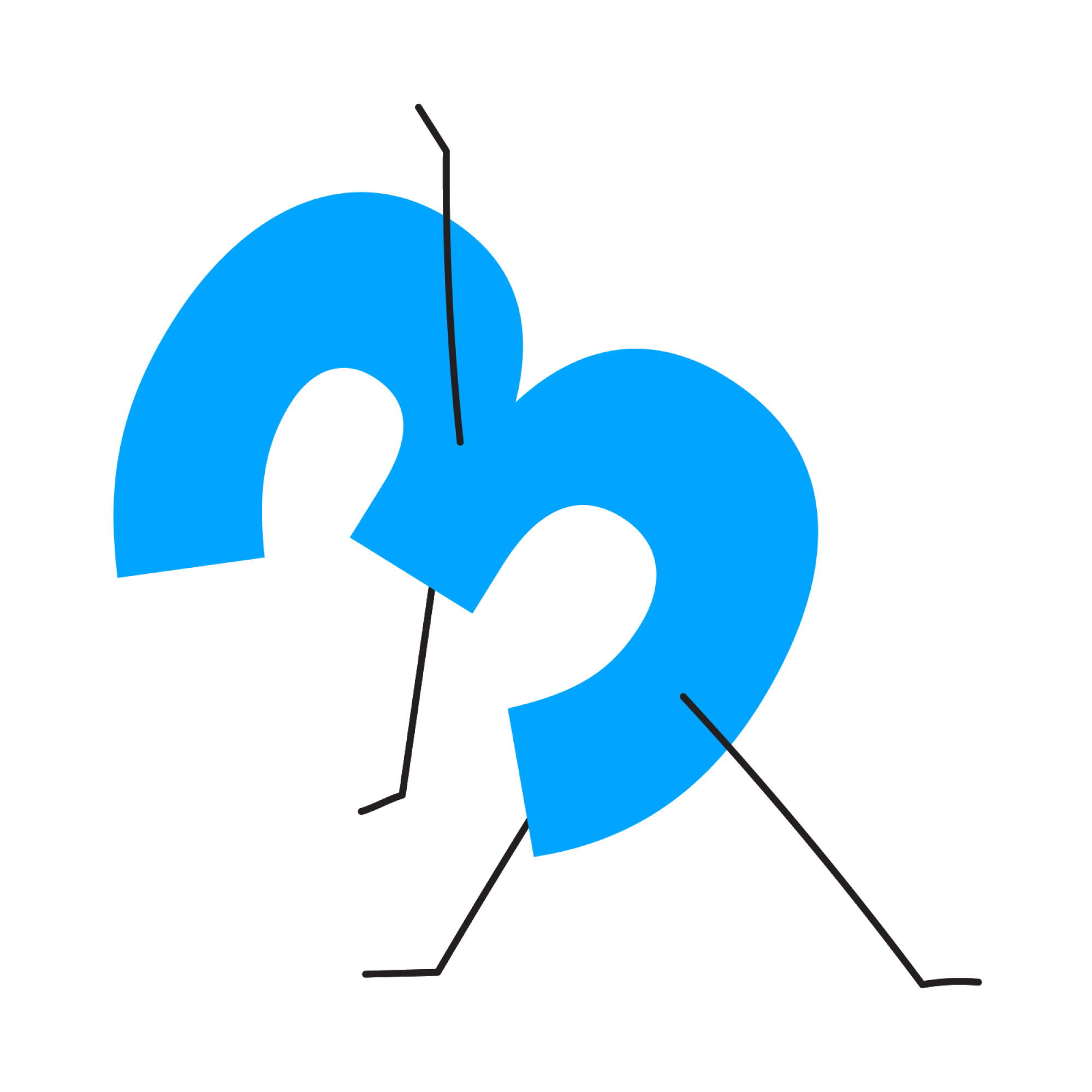 illustration of the number three doing a triangle pose