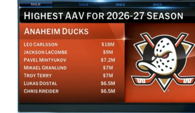 Top Anaheim Ducks salaries