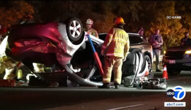 1 killed in rollover crash on 91 Fwy in Anaheim; semi-truck fled the scene