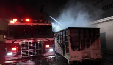 Firefighters protect Roosevelt High School after dumpster fire sparked