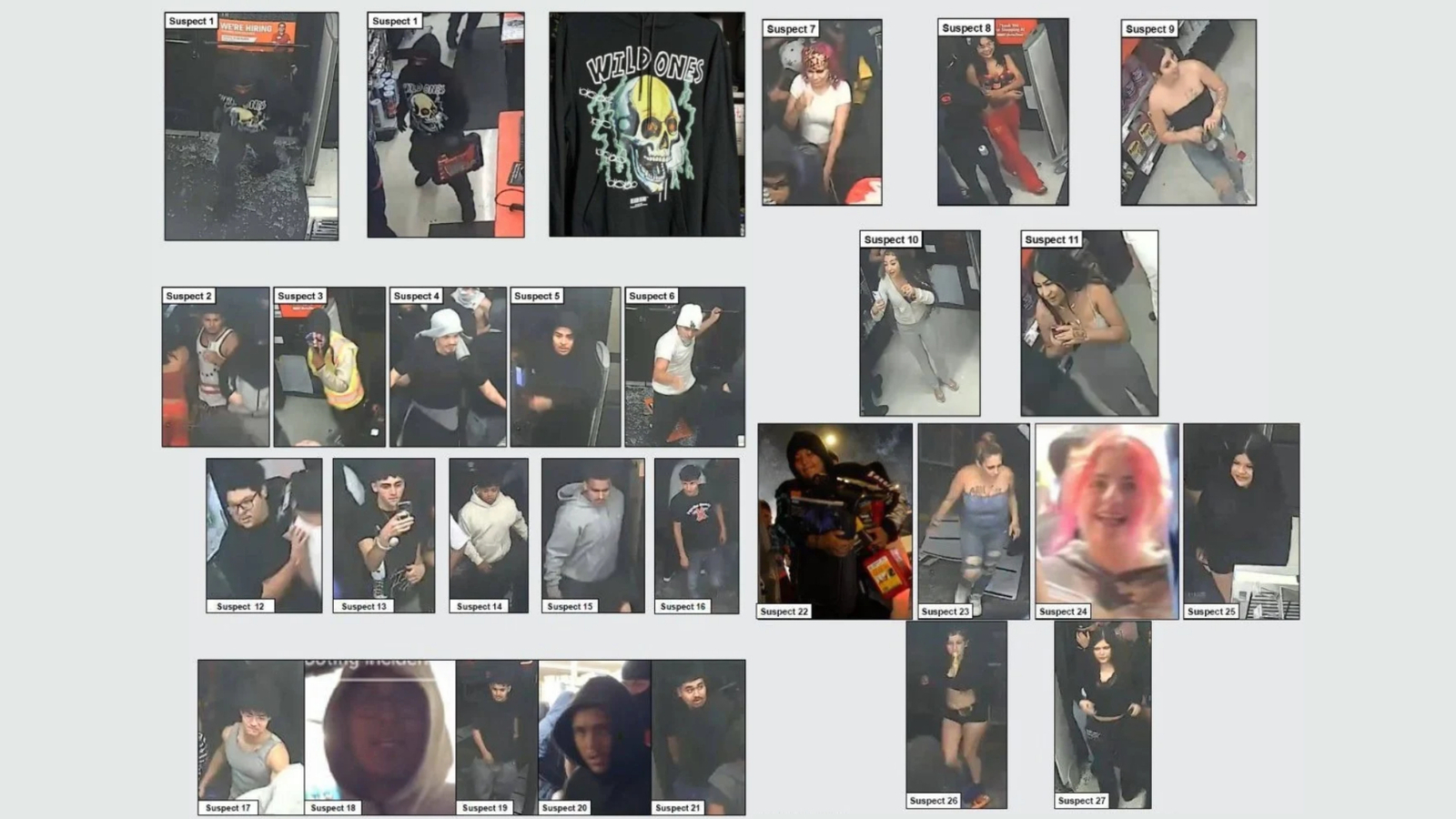Los Angeles Sheriff's Department shares photos of 27 suspects wanted in East L.A. AutoZone break-ins