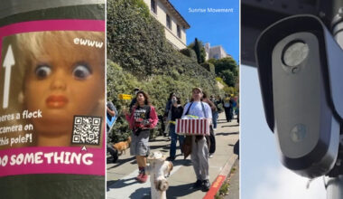 Flock cameras and surveillance use: Group protests outside cryptocurrency billionaire Chris Larsen's home in San Francisco