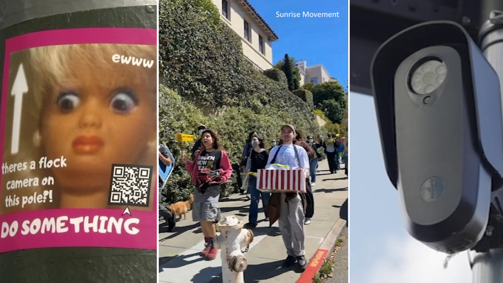 Flock cameras and surveillance use: Group protests outside cryptocurrency billionaire Chris Larsen's home in San Francisco