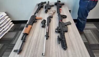 Nearly two dozen illegal guns, drugs seized from Long Beach home