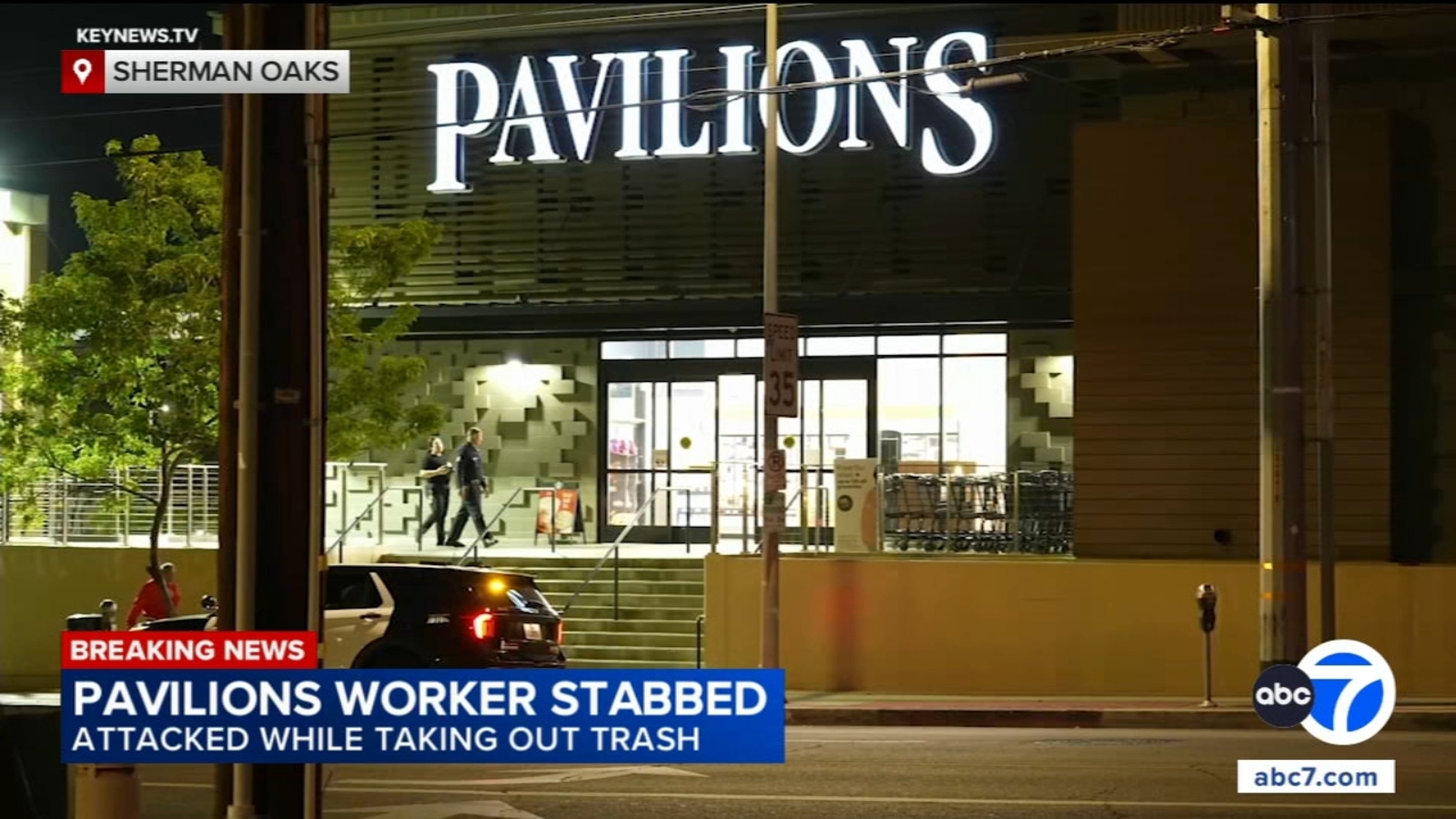 Sherman Oaks Pavilions worker stabbed while taking out trash, police say