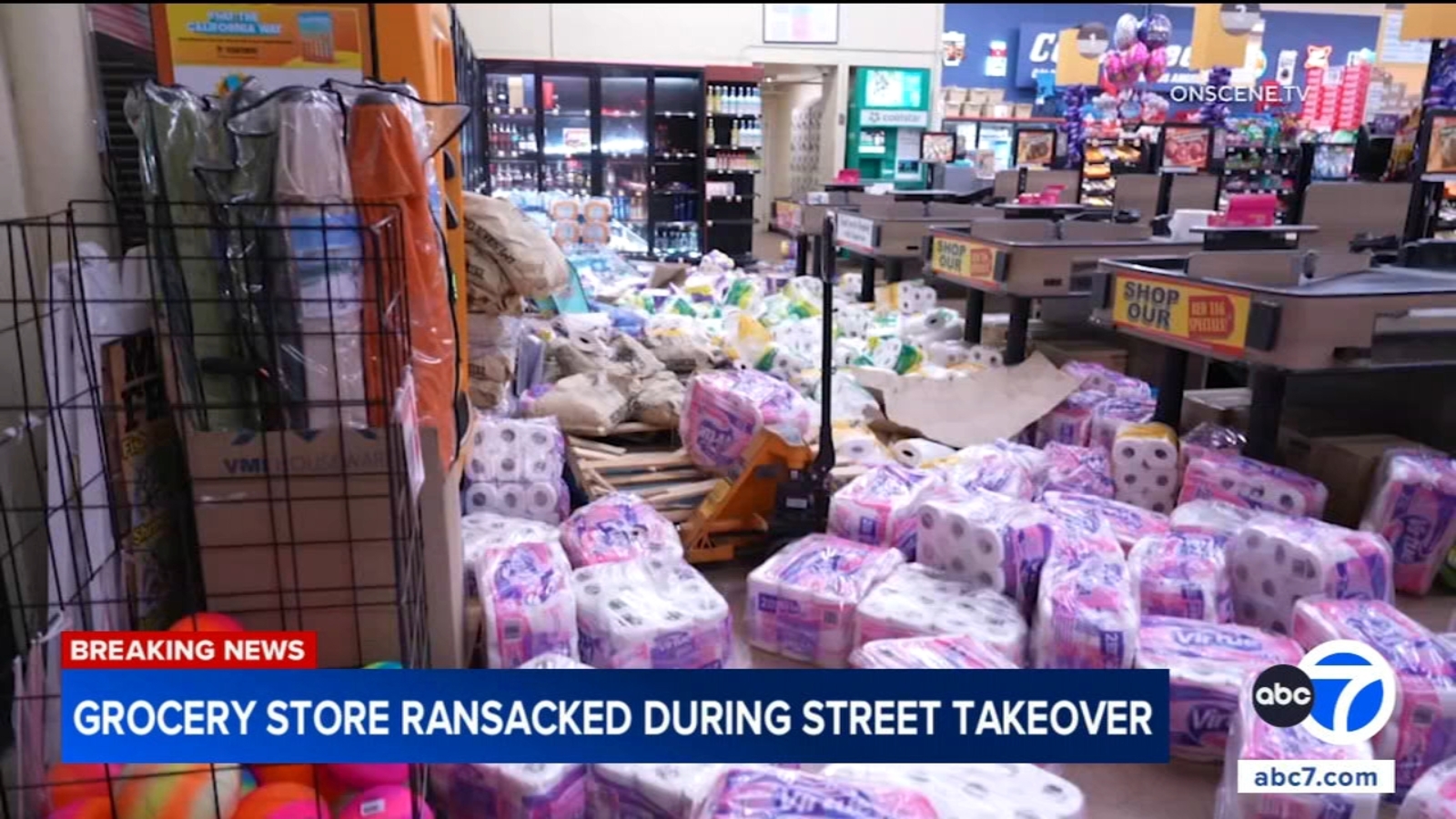 South Los Angeles Superior Grocers store ransacked during illegal street takeover