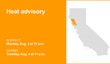 Heat advisory for Northern California for Monday and Tuesday