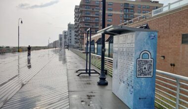 A set of lockers was installed at Edwards Boulevard, right beside another of the city&rsquo;s recent boardwalk additions, a pull-up and dip station.