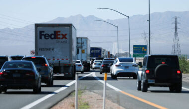 Cars traveling back to California after the Labor Day holiday weekend sit in traffic on Interst ...