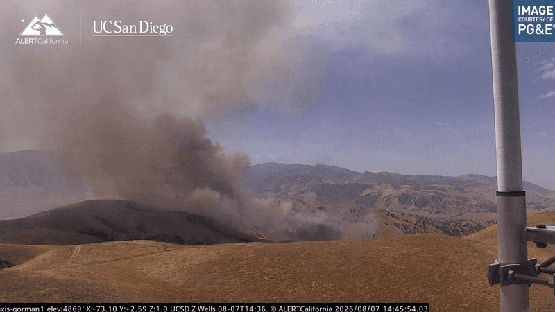Ridge Fire near Interstate 5 on Friday, August 7. PHOTO: AlertCalifornia