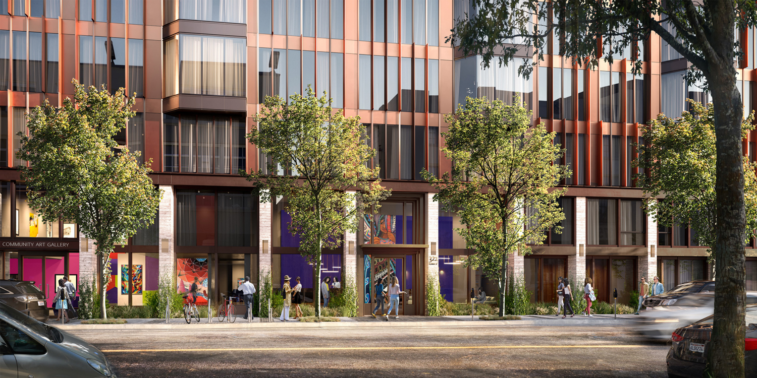 321 Florida Street ground level view, rendering by Handel Architects