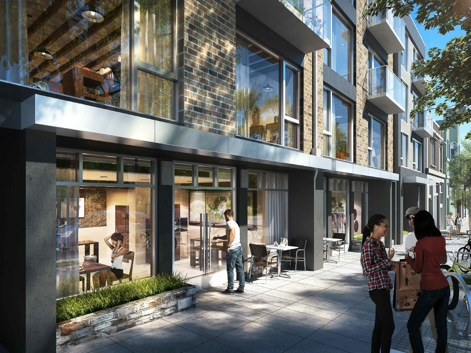 3637-3657 Sacramento Street commercial storefront view, rendering by Gary Gee Architects
