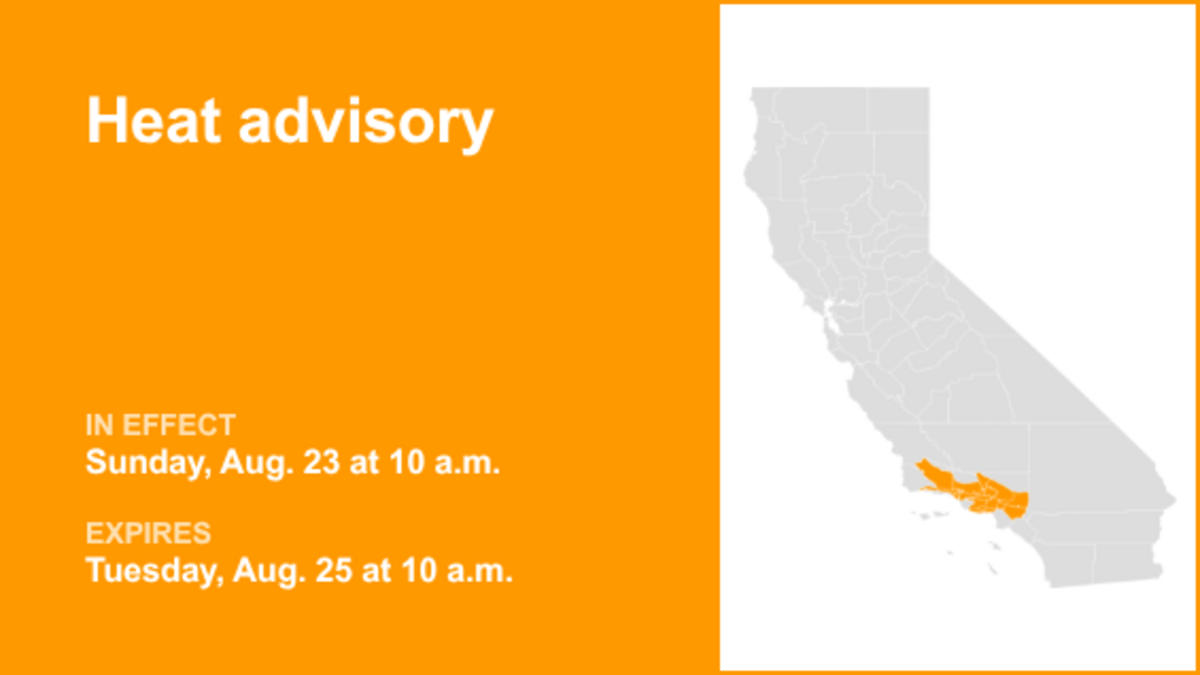 UPDATE: Heat advisory for Southern California until Tuesday morning