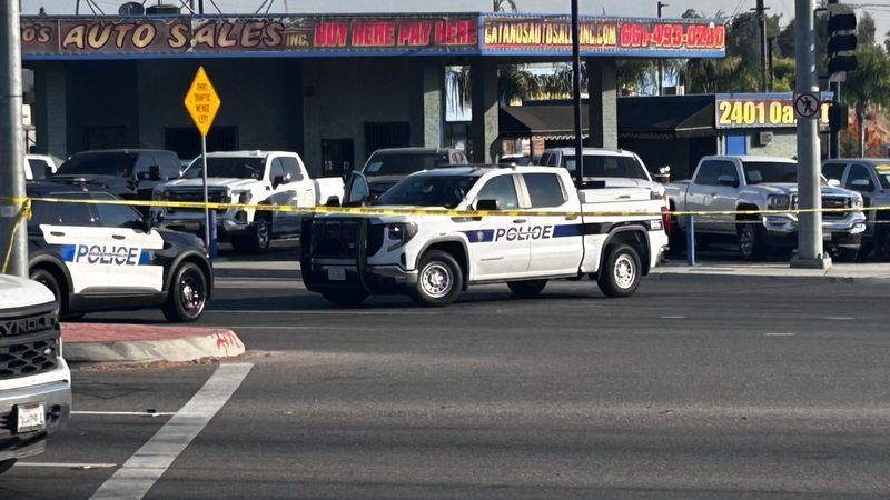 A man was killed Monday morning after being struck by multiple vehicles on 24th Street, several of which drove away from the scene. PHOTO: KBAK/KBFX