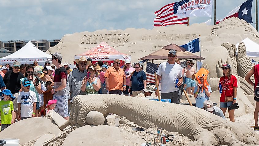 A scene from Texas SandFest in Port Aransas, Texas.