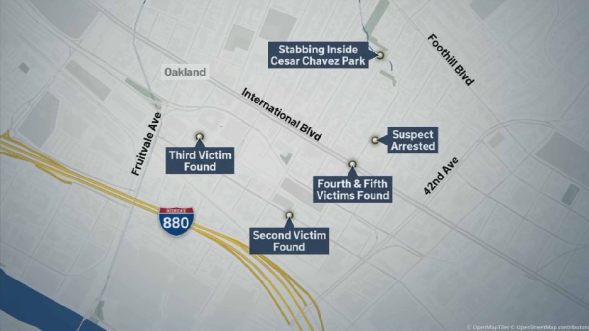 Oakland stabbing spree leaves 1 dead, 4 injured – NBC Bay Area