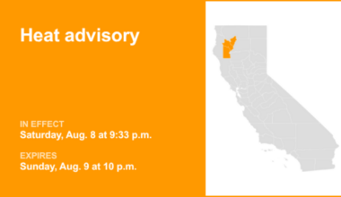 Heat advisory active for Northern California until Sunday night