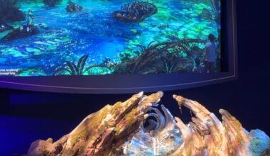The new #Avatar attraction coming to Disney California Adventure, which will highlight ‘The Way of Water,’ was on display in the show room floor at #D23 It was briefly mentioned at the Disney Experiences Showcase, however, no date has been given as to when the new land and ride will open