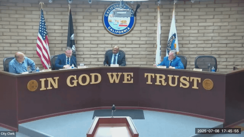 Tempers ran high during the California City city council meeting on July 8, 2025, over a $1,000 mayor subscription. (City of California City)