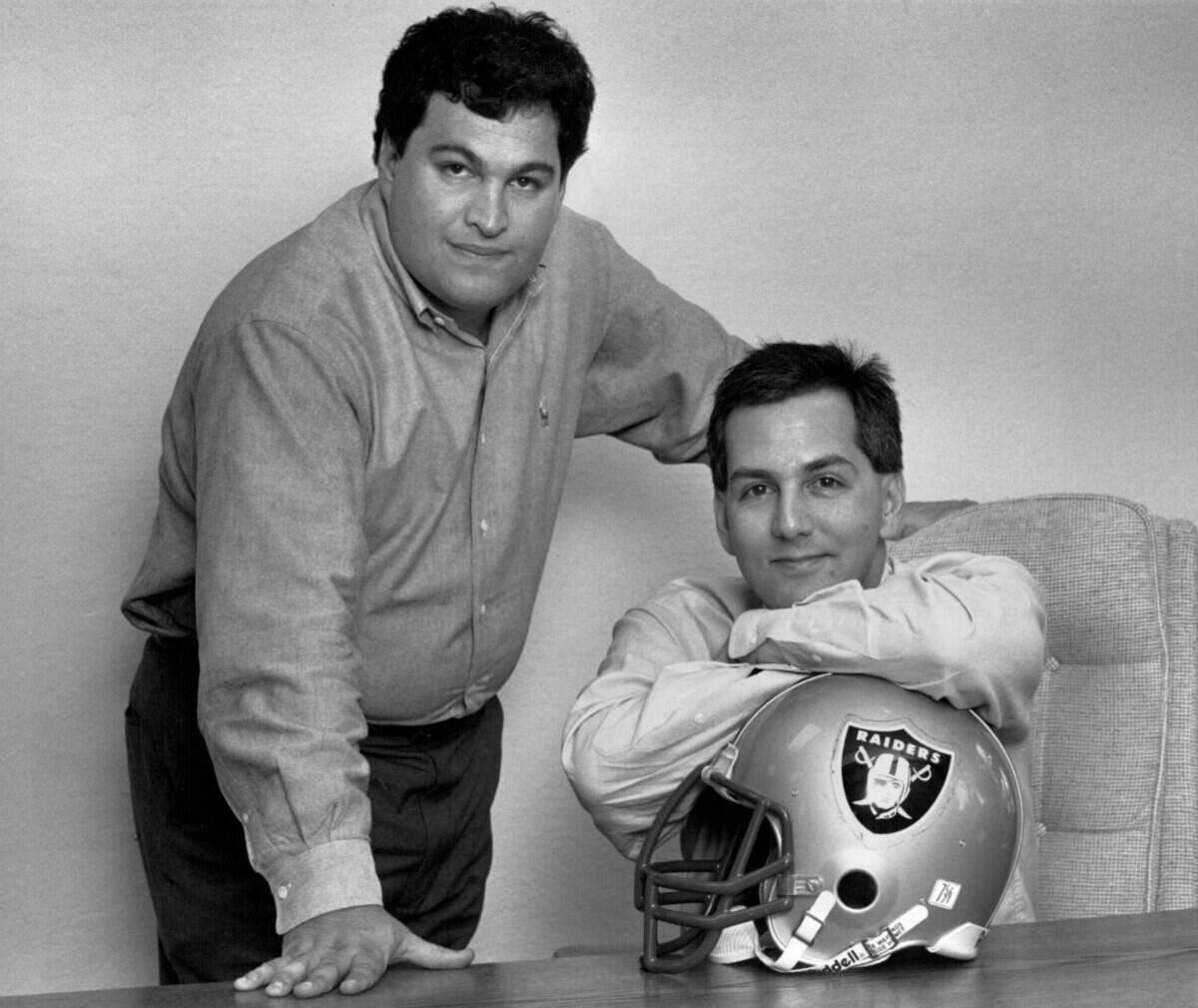 Arlen Opper, left, and George Christopulos worked on the ultimately unsuccessful effort around 1990 to bring the then-Los Angeles Raiders to Sacramento, navigating the personalities of then-owners Al Davis and Gregg Lukenbill.