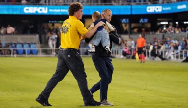 A baby invaded the pitch during San Jose-Minnesota United FC MLS match
