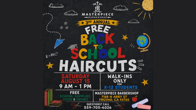 Fresno barber shop offers free haircuts for kids (Courtesy: Masterpiece Barbershop)